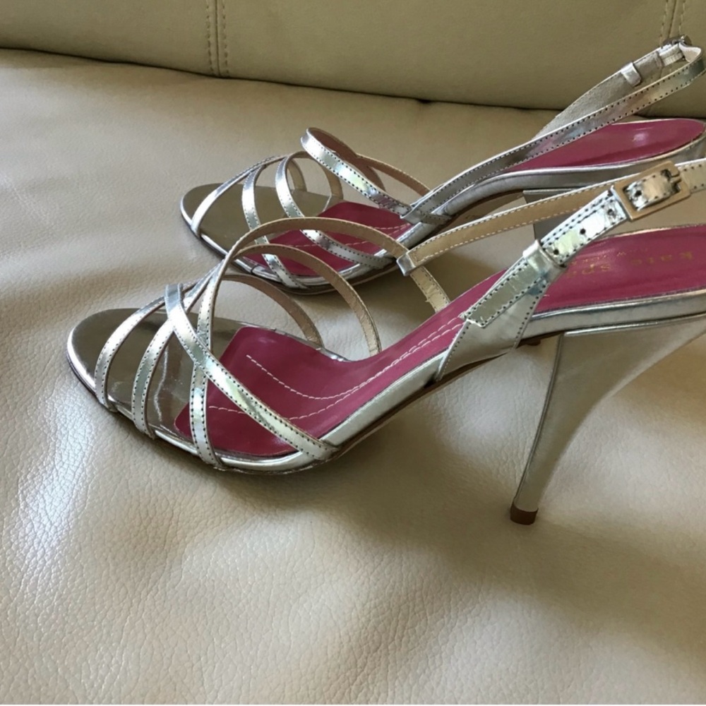 Kate Spade New York HAZEL Silver Sandals, Size 9 M